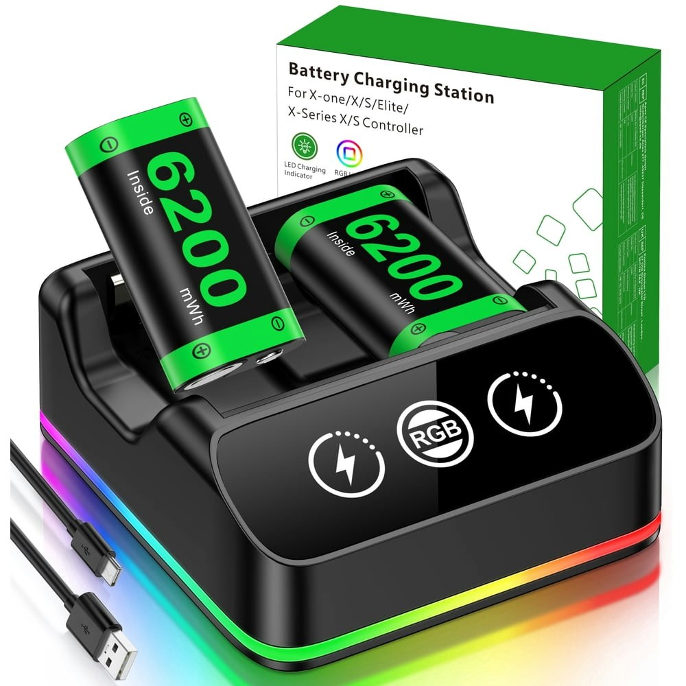 Esywen Xbox Controller Battery Pack and Charging Station 2-Pack: $17.99