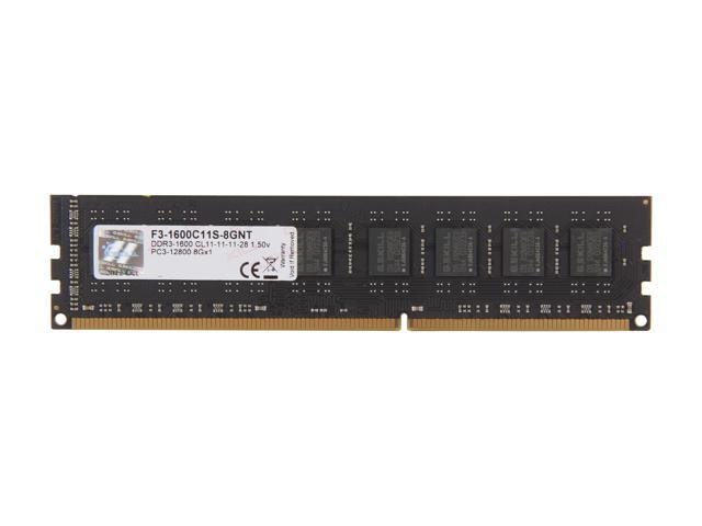 G.Skill Value 8GB DDR3 1600MHz Desktop Memory: $52.99