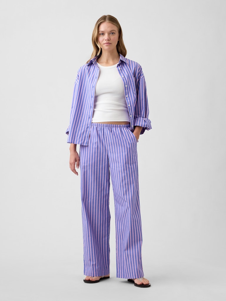 Mid Rise Pull-On Stripe Poplin Pants: $19.99 Mid Rise Pull-On Stripe Poplin Pants: $19.99