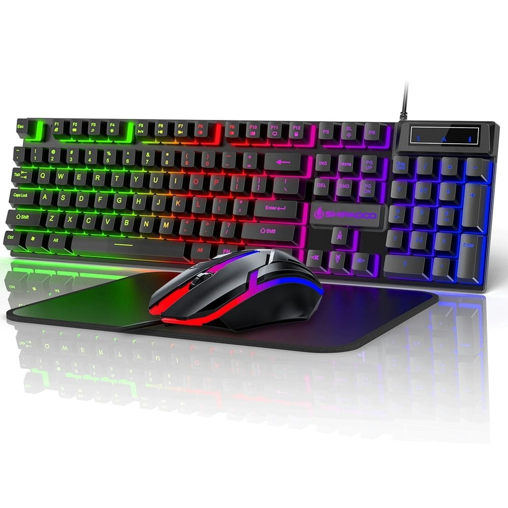 Wired RGB Mechanical Gaming Keyboard and Mouse Combo: $17.99 Wired RGB Mechanical Gaming Keyboard and Mouse Combo: $17.99