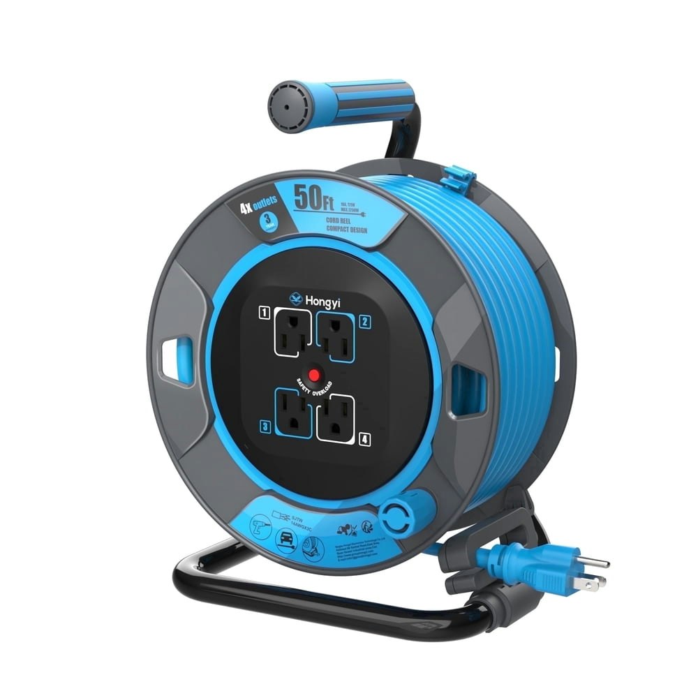 Hongyi 50-Foot Heavy Duty 4-Outlet Extension Cord Reel: $49.99 Hongyi 50-Foot Heavy Duty 4-Outlet Extension Cord Reel: $49.99