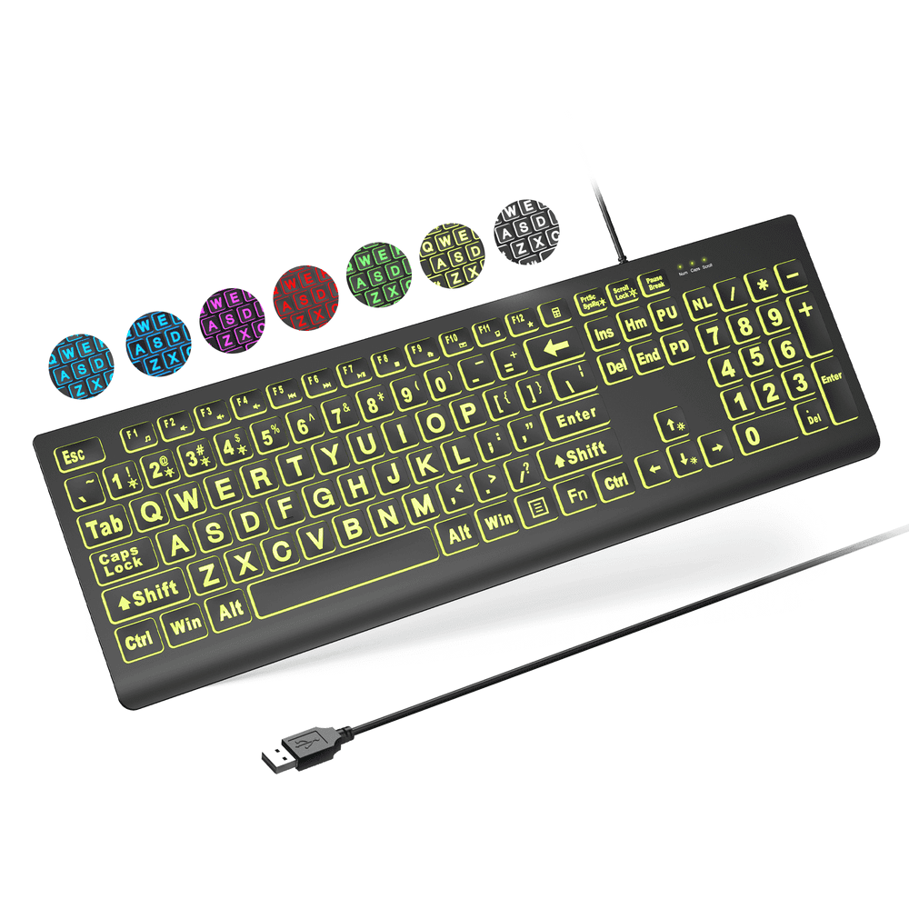 Wagpak Large Print Backlit Wired Keyboard: $19.79 Wagpak Large Print Backlit Wired Keyboard: $19.79