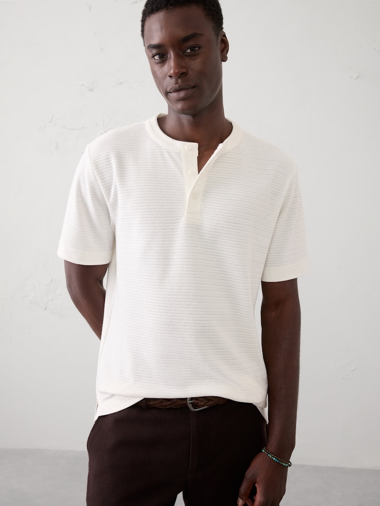 Standard-Fit Textured Henley: $43.97 Standard-Fit Textured Henley: $43.97