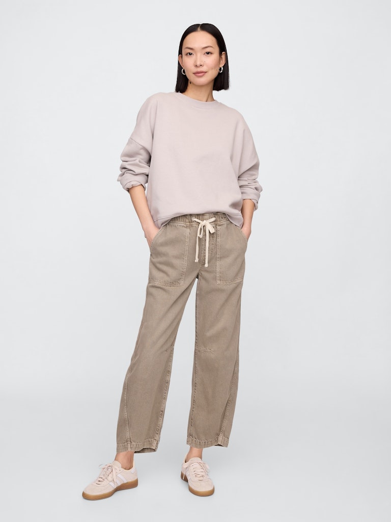 Mid Rise Pull-On Barrel Jeans: $39.99 Mid Rise Pull-On Barrel Jeans: $39.99