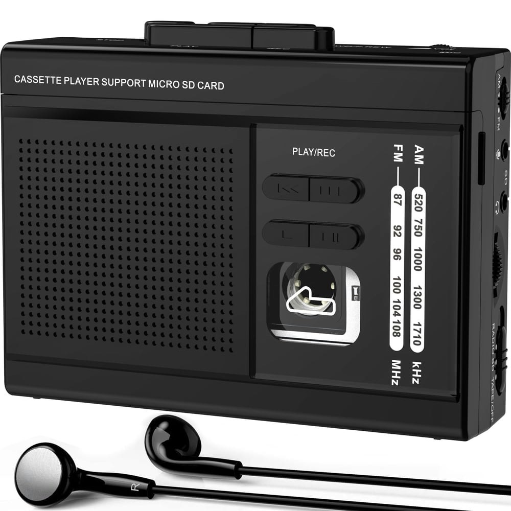 Jazmm Portable Cassette Player and Recorder: $19.99