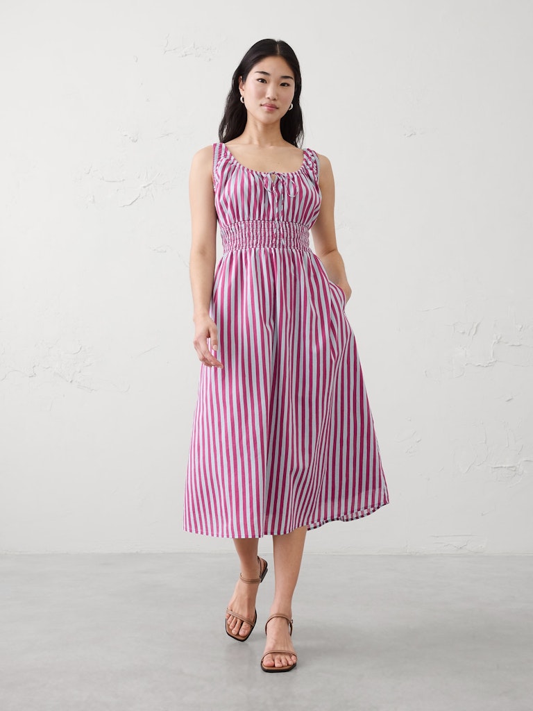 Smocked Waist Midi Dress: $70 Smocked Waist Midi Dress: $70
