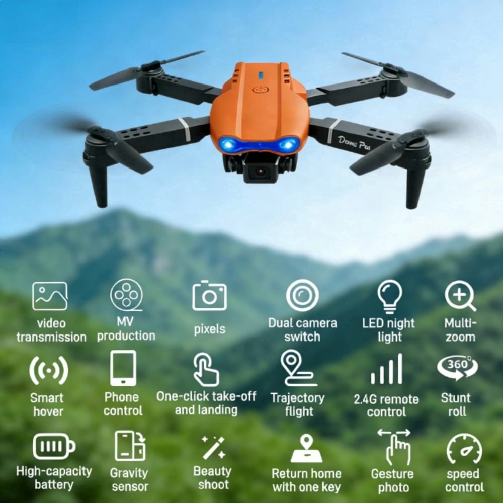Ourlife 2.4-inch Screen Remote Dual Camera Drone: $79.99