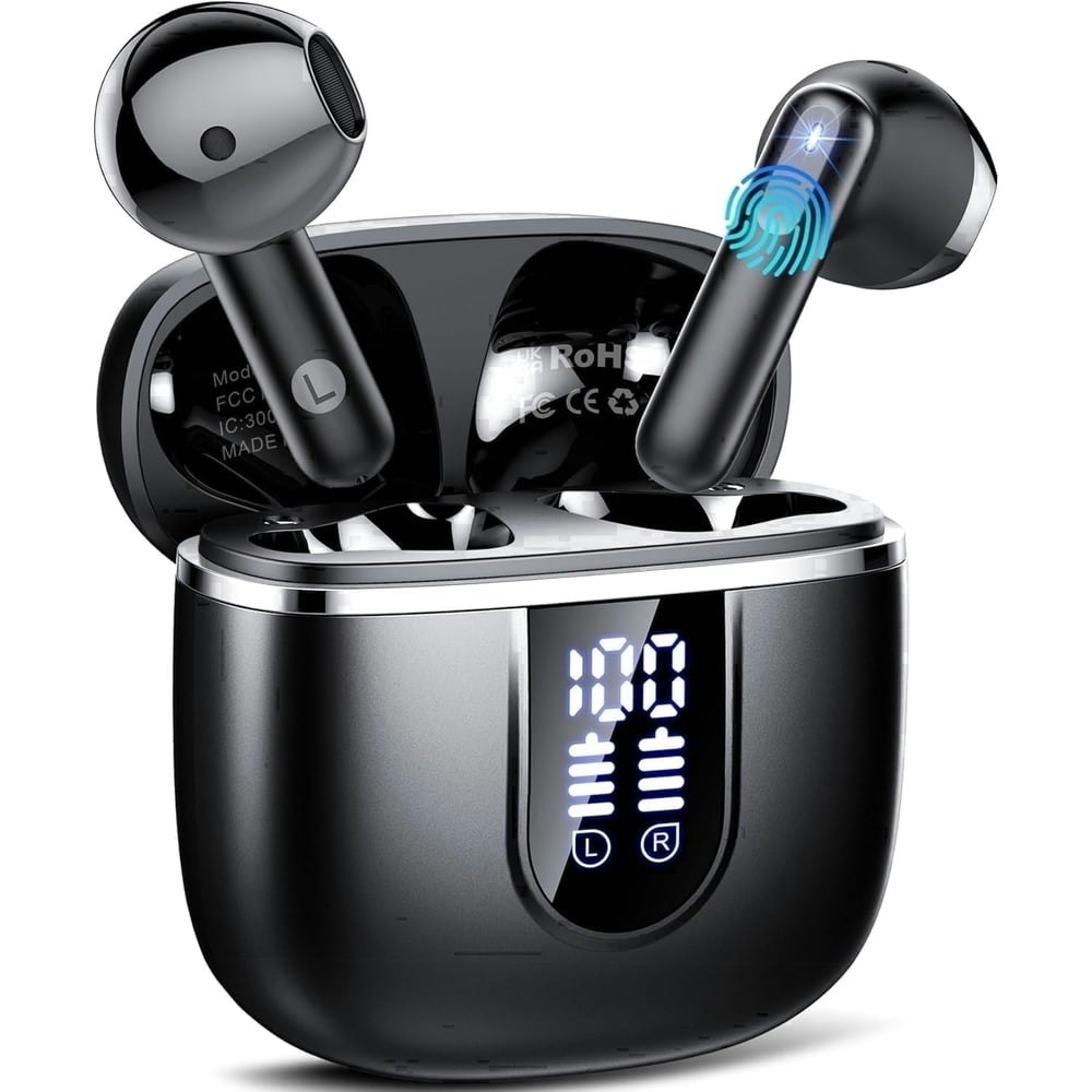 Bluetooth 5.4 Wireless Earbuds with ENC Noise Cancelling Mics: $17.99