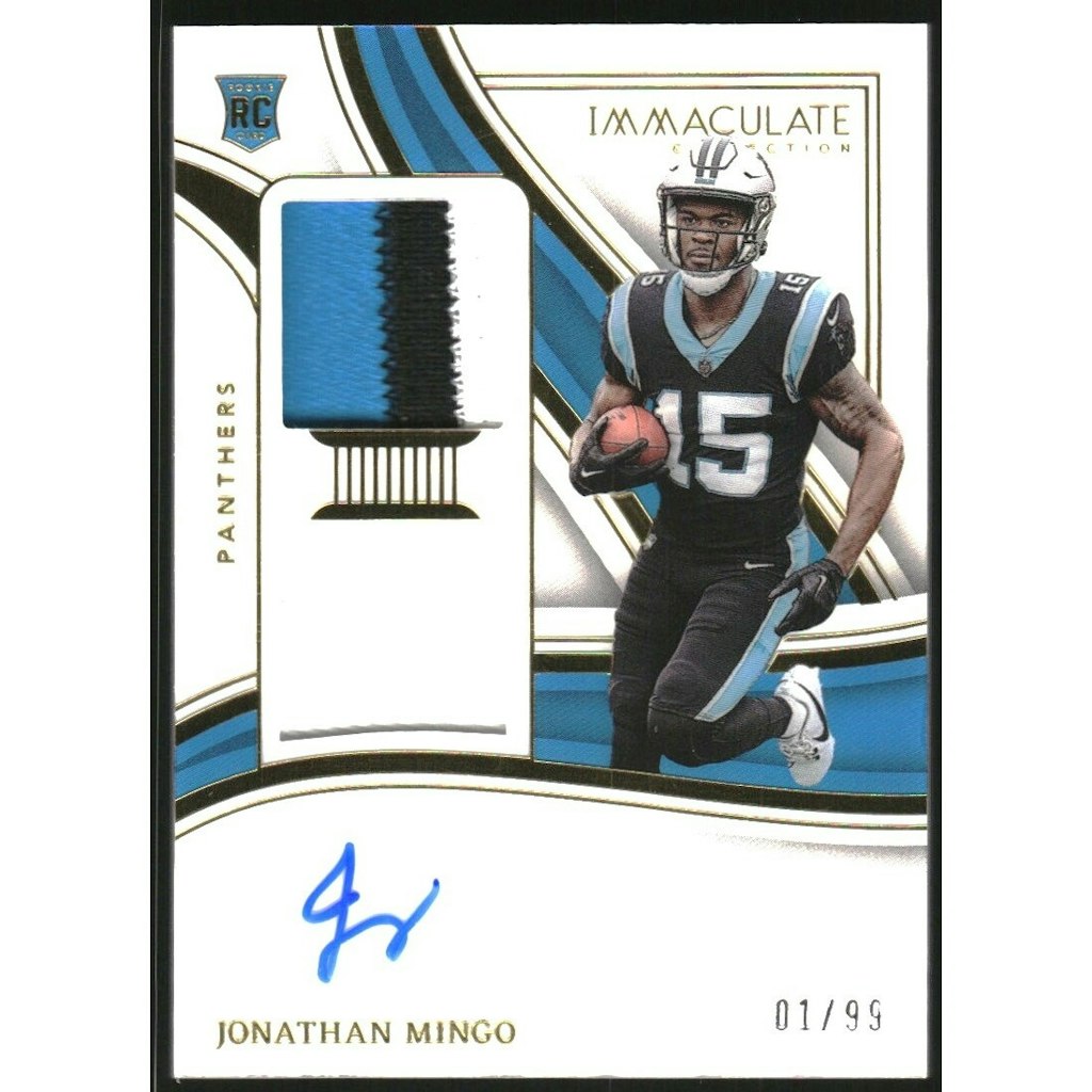 2023 Immaculate Collection Jonathan Mingo Rookie Signature Patch Card: $15 2023 Immaculate Collection Jonathan Mingo Rookie Signature Patch Card: $15