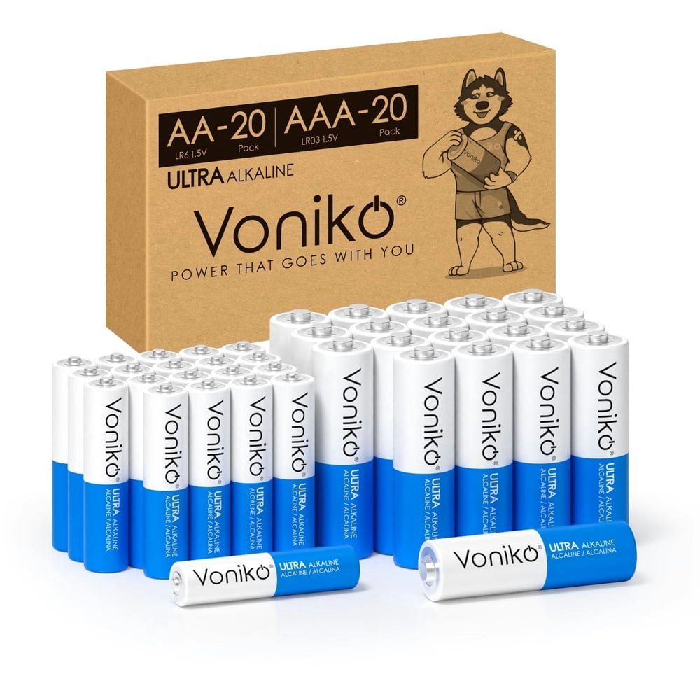 Voniko 1.5V AA and AAA Alkaline Batteries 40-Pack: $17.49 Voniko 1.5V AA and AAA Alkaline Batteries 40-Pack: $17.49