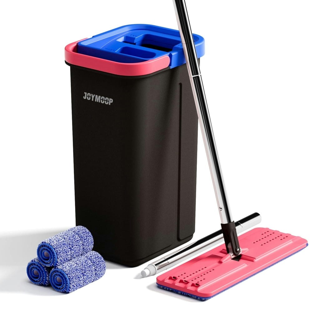 Joymoop Mop and Bucket Set with 3 Microfiber Pads: $35.90 Joymoop Mop and Bucket Set with 3 Microfiber Pads: $35.90