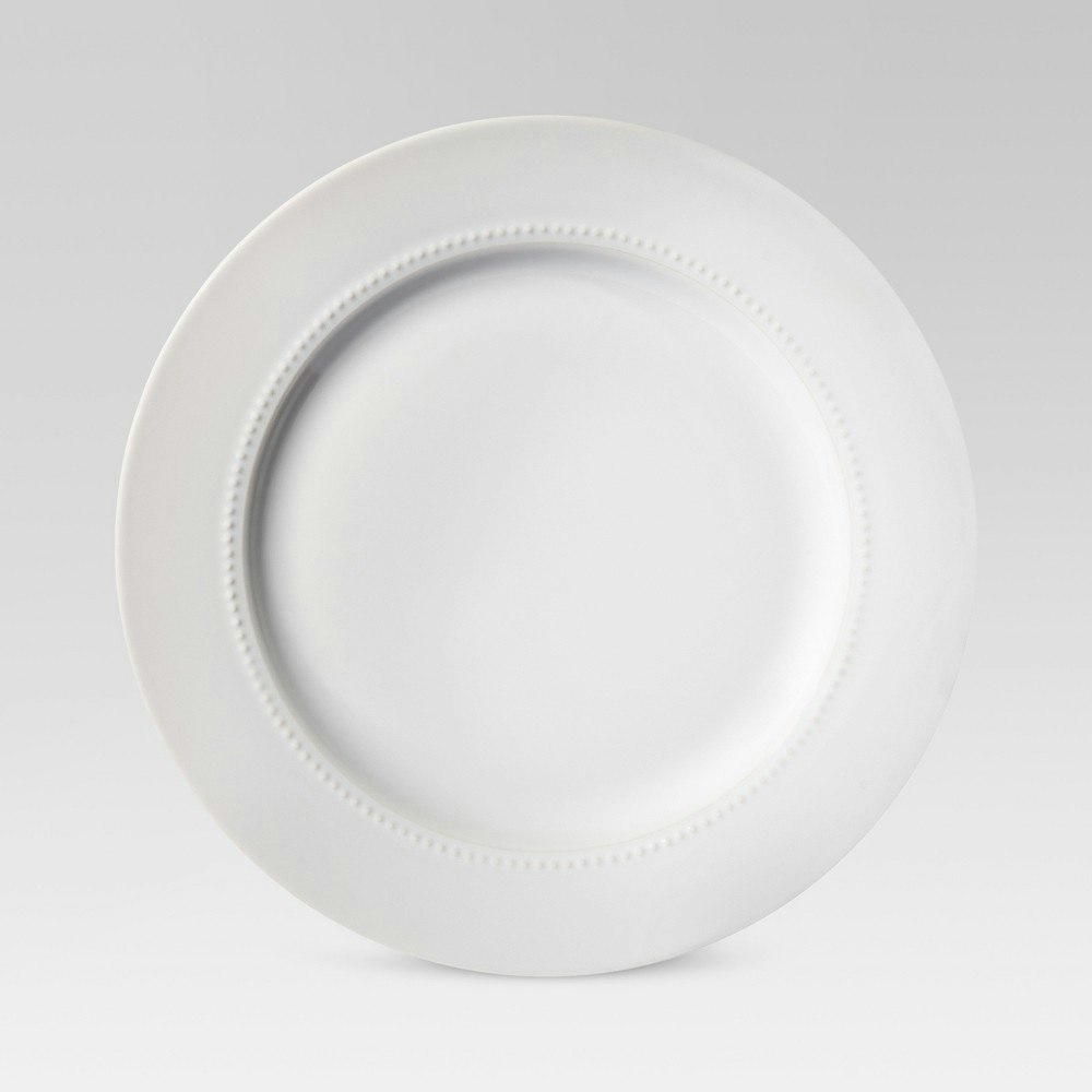 Threshold 11-Inch Porcelain Beaded Rim Dinner Plate: $7 Threshold 11-Inch Porcelain Beaded Rim Dinner Plate: $7