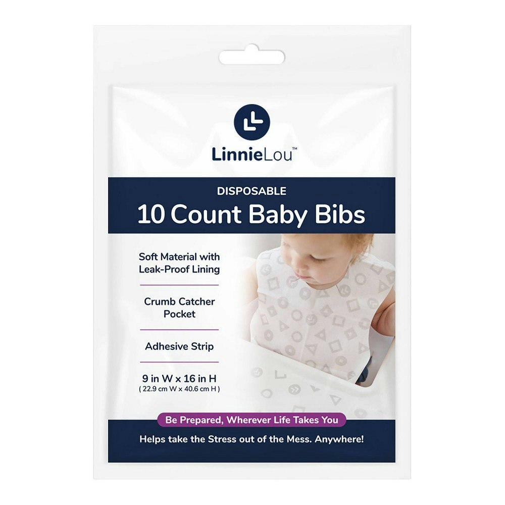 LinnieLou Disposable Baby Bibs 10-Pack: $9.99 LinnieLou Disposable Baby Bibs 10-Pack: $9.99