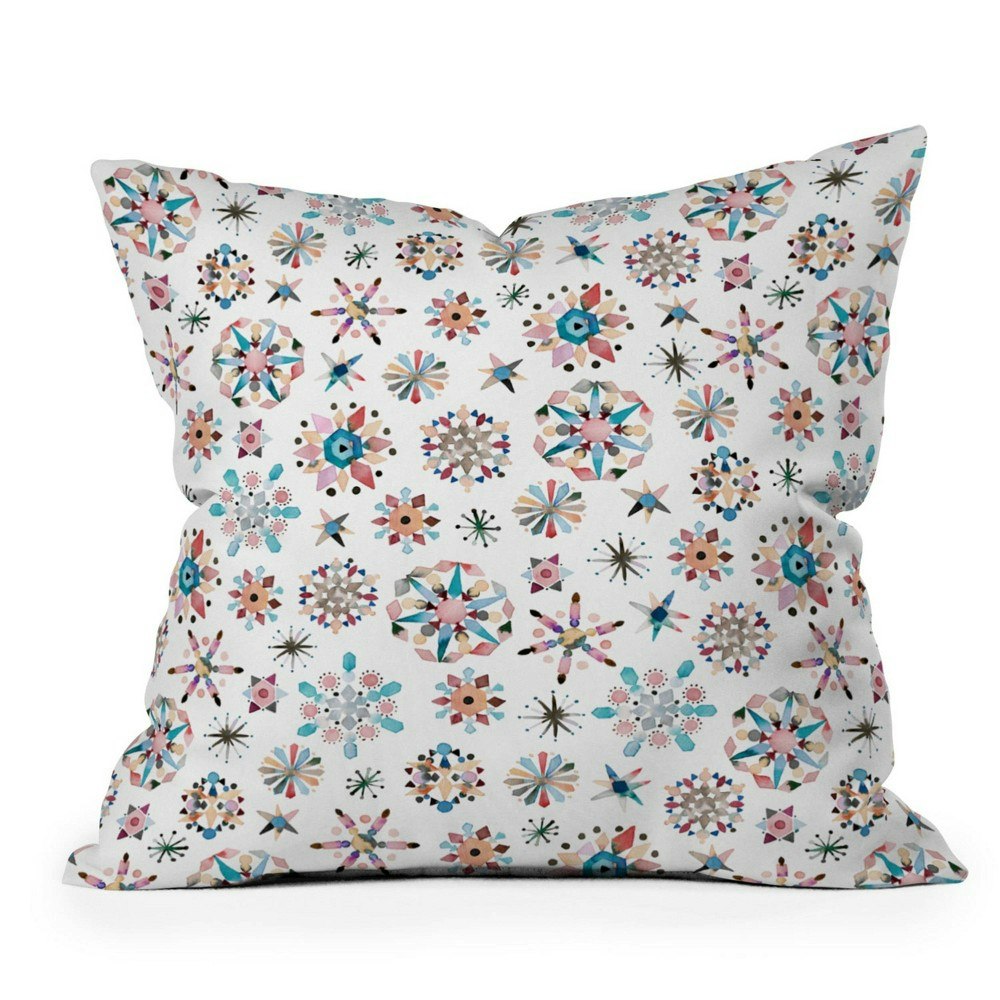 Ninola Design 16"x16" Snow Crystal Stars Throw Pillow: $44.99