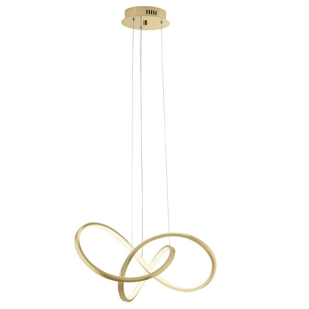 Knotted 24-Watt Integrated LED Gold Chandelier: $419 Knotted 24-Watt Integrated LED Gold Chandelier: $419