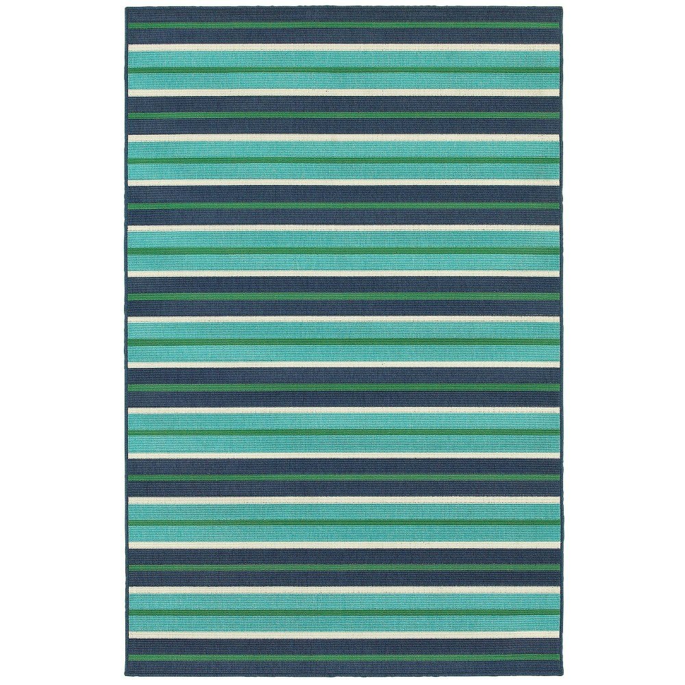 Captiv8e Designs 6'7" x 9'6" Marco Multi-Striped Patio Rug: $388.99