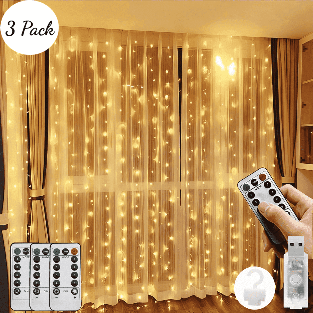 900-LED Curtain String Lights 3-Pack: $17.99