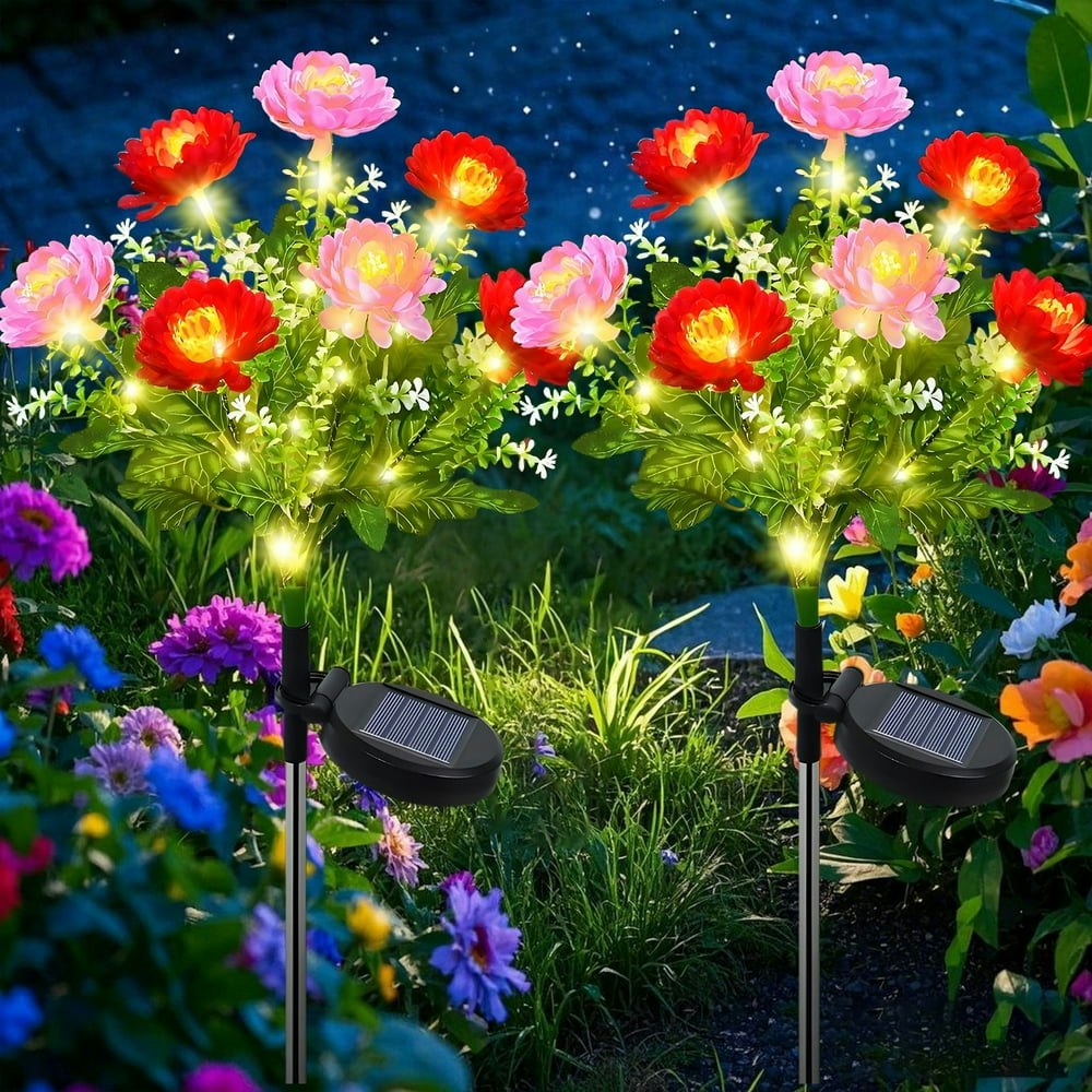 Rirool Solar Lotus Flower Garden Lights 2-Pack: $15.99 Rirool Solar Lotus Flower Garden Lights 2-Pack: $15.99