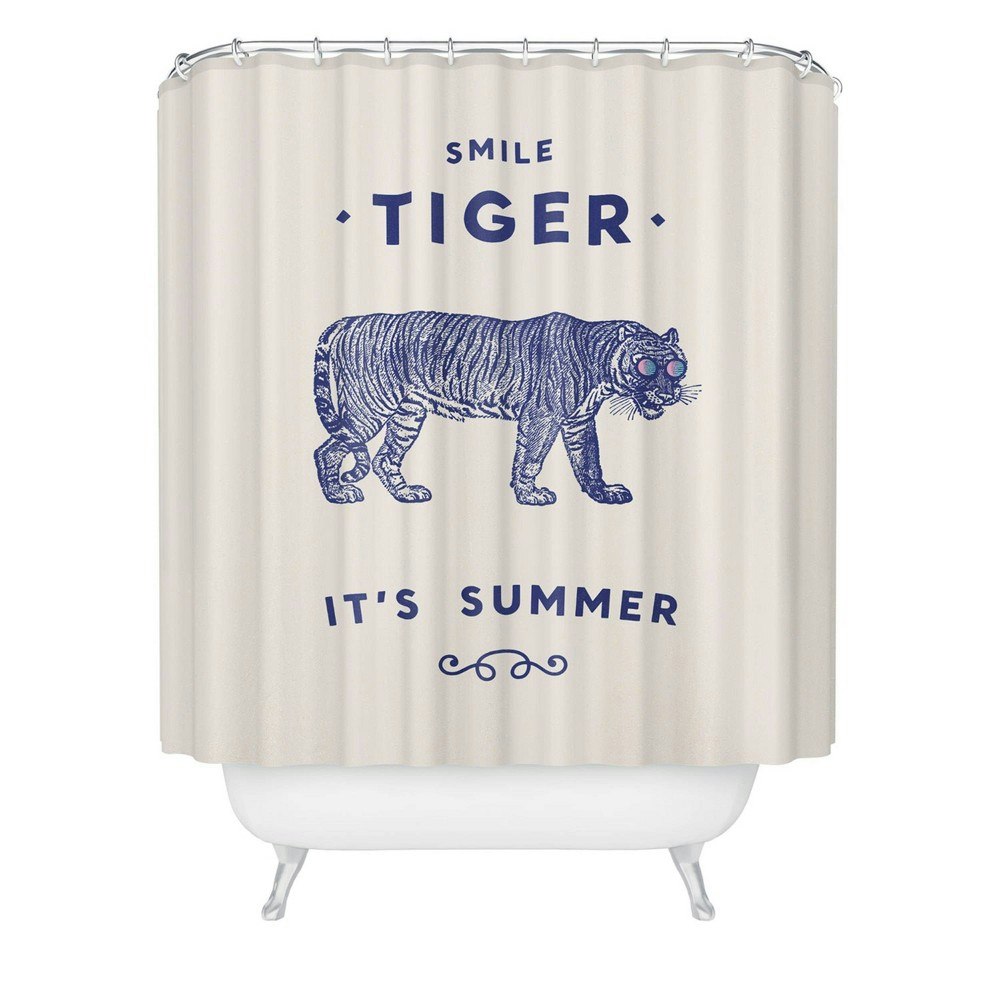 Florent Bodart Smile Tiger Shower Curtain: $89.99 Florent Bodart Smile Tiger Shower Curtain: $89.99