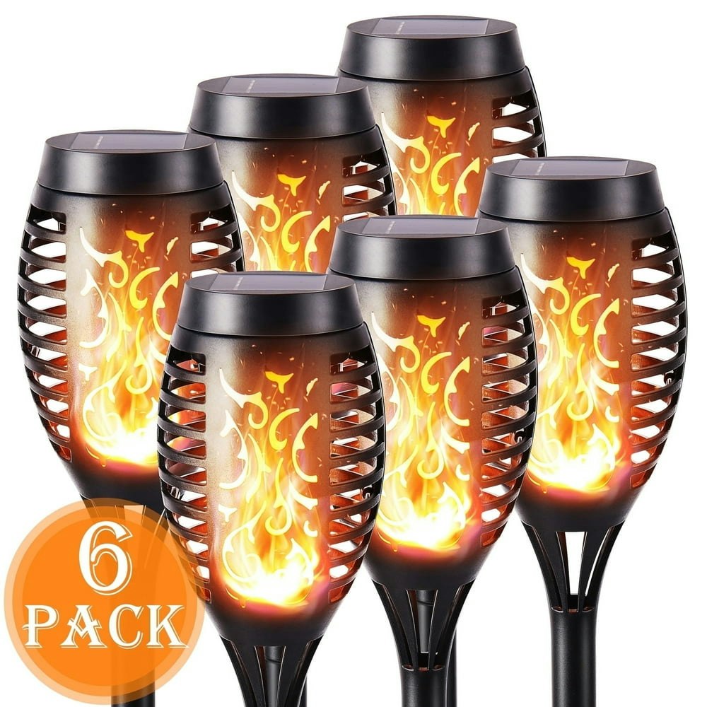 Toodour Outdoor Solar Torch Lights 6-Pack: $22.49