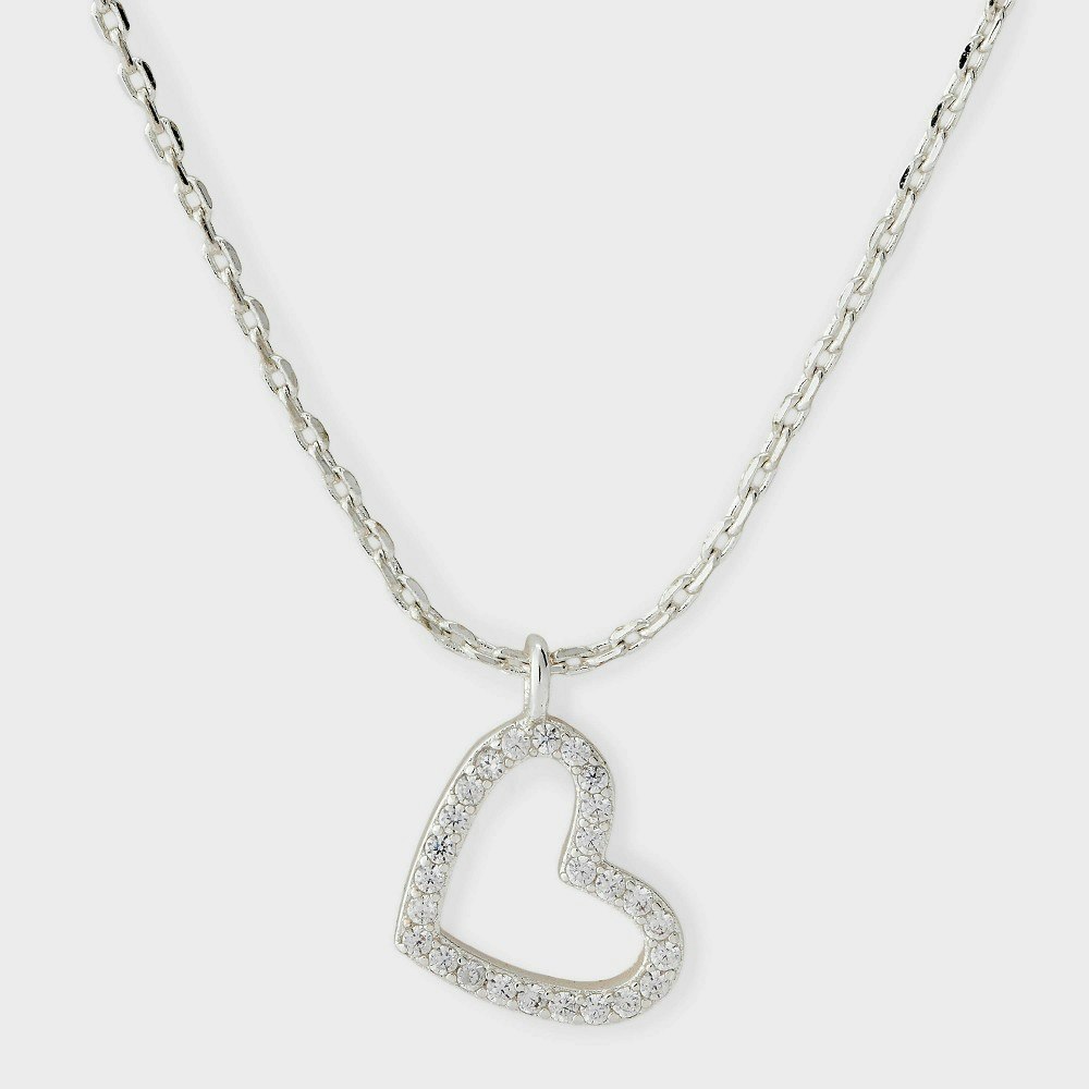 A New Day CZ Open Heart Silver Necklace: $19.99 A New Day CZ Open Heart Silver Necklace: $19.99