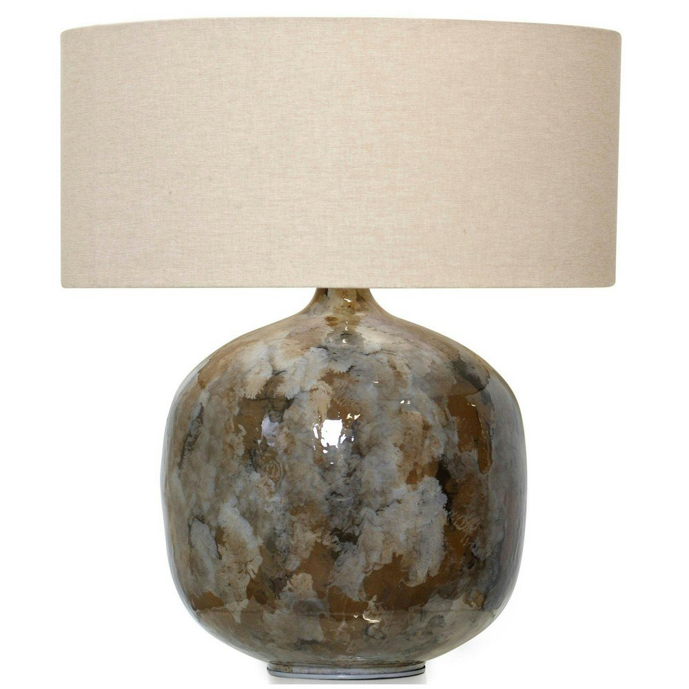 Azores Enamel Iron Table Lamp with Fabric Shade: $359.99 Azores Enamel Iron Table Lamp with Fabric Shade: $359.99
