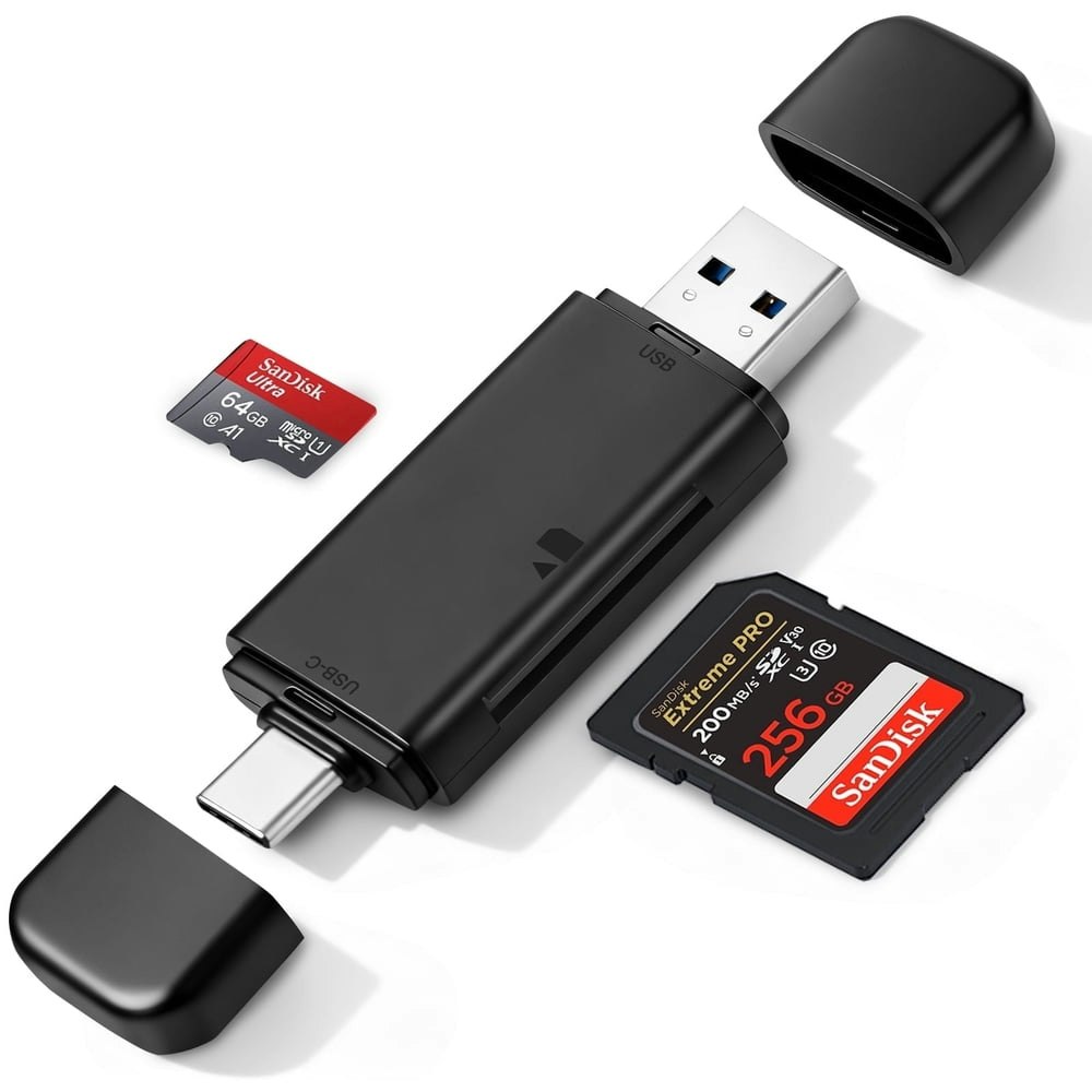 Atzeste 2-in-1 USB-C and USB 3.0 SD and Micro SD Card Reader: $11.99
