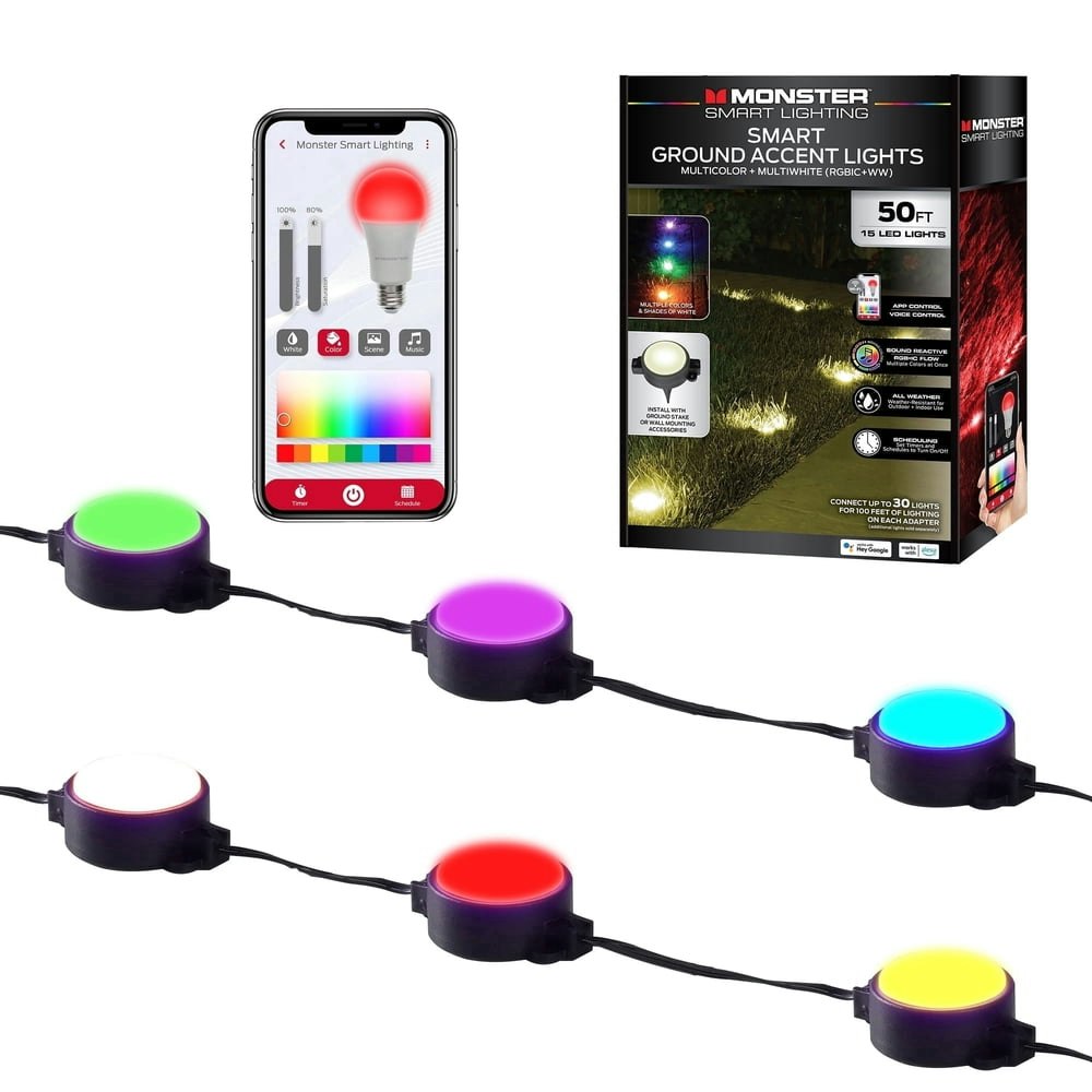 Monster 50-Foot RGBIC LED Outdoor Ground Lights: $39.94 Monster 50-Foot RGBIC LED Outdoor Ground Lights: $39.94