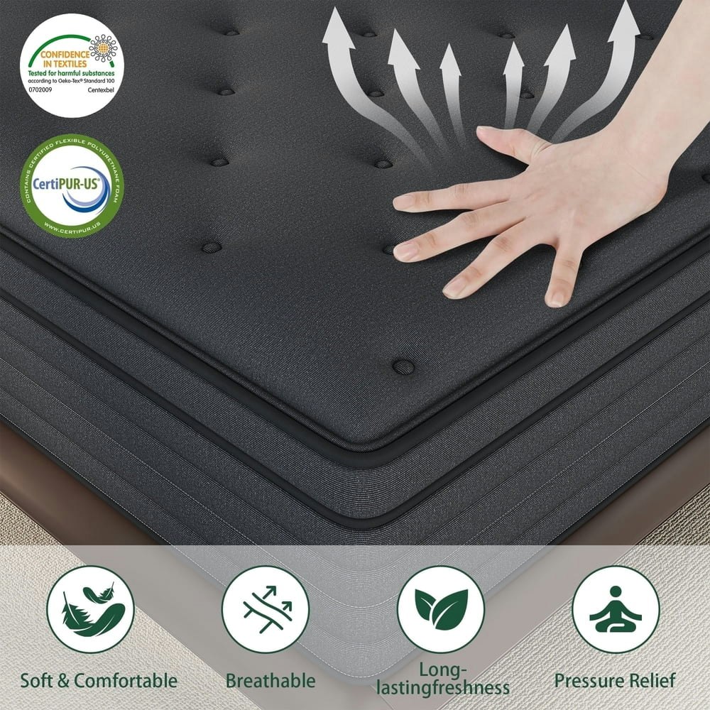 Yilicy 12-inch Queen Gel Memory Foam Hybrid Mattress: $161.50