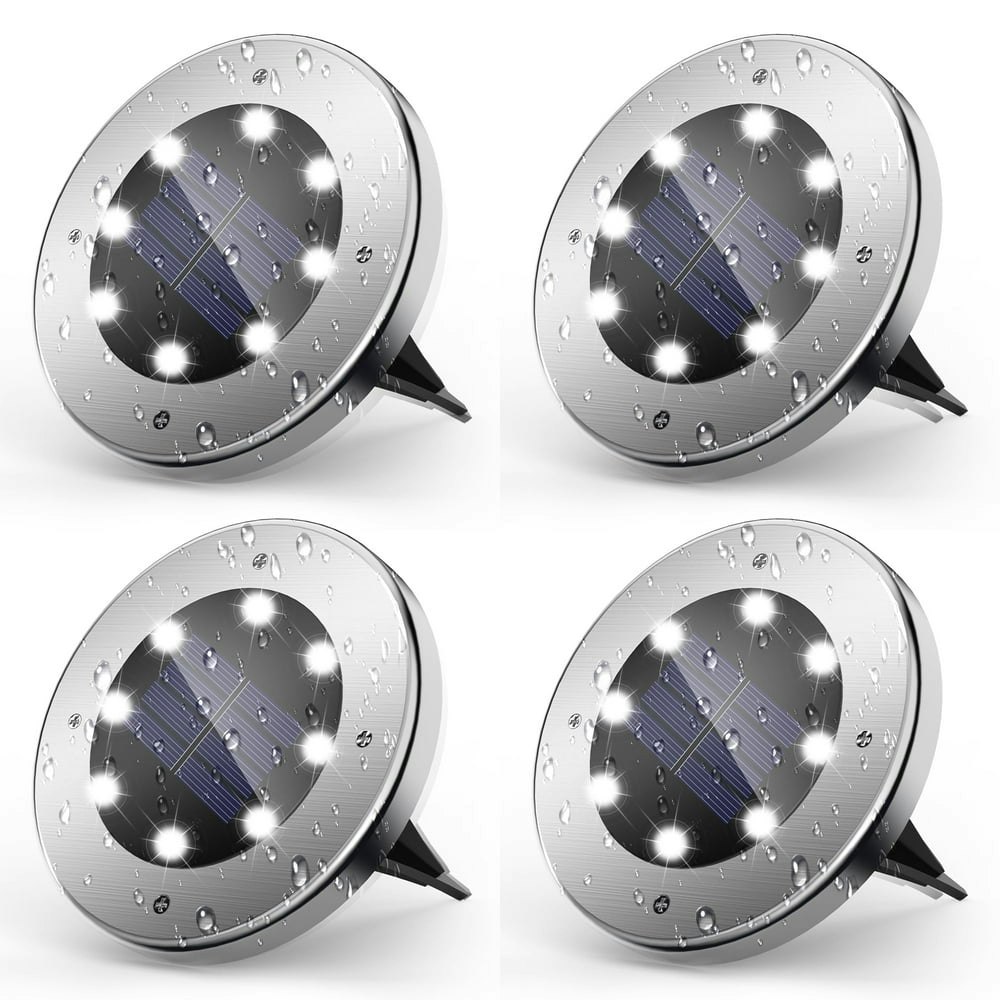 Daybetter 8-LED Solar Ground Lights 4-Pack: $12.99