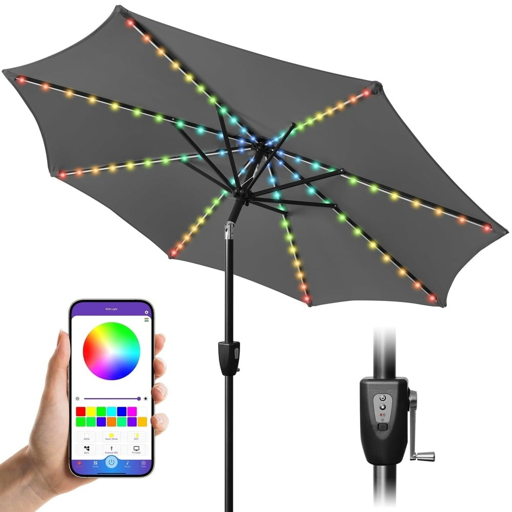 Scafild 7.5-foot Outdoor Solar LED Patio Umbrella: $49.99 Scafild 7.5-foot Outdoor Solar LED Patio Umbrella: $49.99