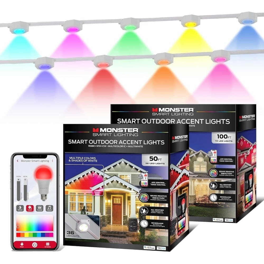 Monster 150-Foot RGBIC Smart Outdoor LED Lights: $208.99 Monster 150-Foot RGBIC Smart Outdoor LED Lights: $208.99