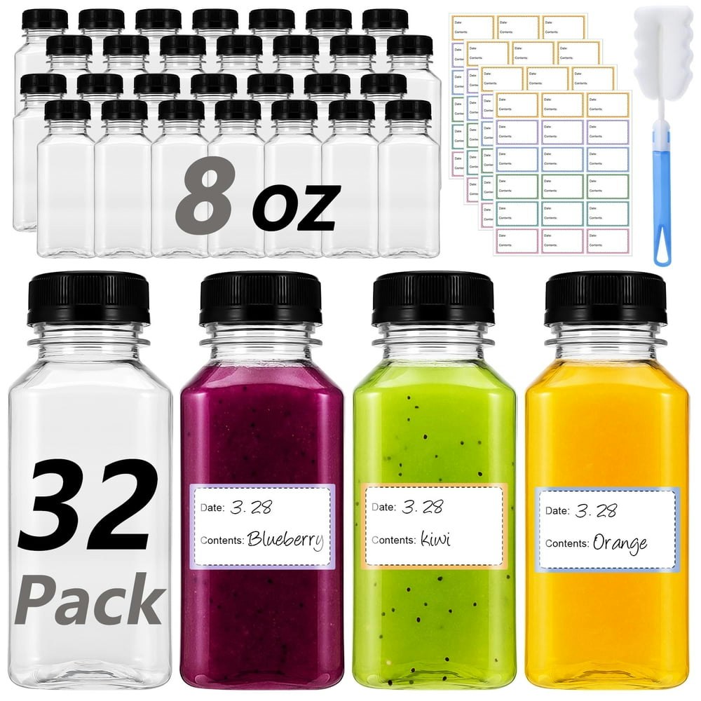Topekada 8-oz Empty Plastic Juice Bottles 32-Pack: $22.49 Topekada 8-oz Empty Plastic Juice Bottles 32-Pack: $22.49