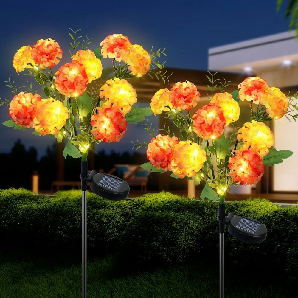 Qoosea 10-Head Solar Hydrangea Garden Stake Lights 2-Pack: $16.89 Qoosea 10-Head Solar Hydrangea Garden Stake Lights 2-Pack: $16.89