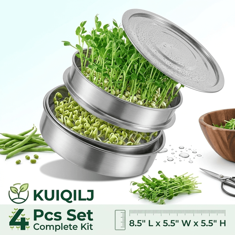 Stainless Steel Stackable Seed Sprouting Tray Kit: $24.98 Stainless Steel Stackable Seed Sprouting Tray Kit: $24.98
