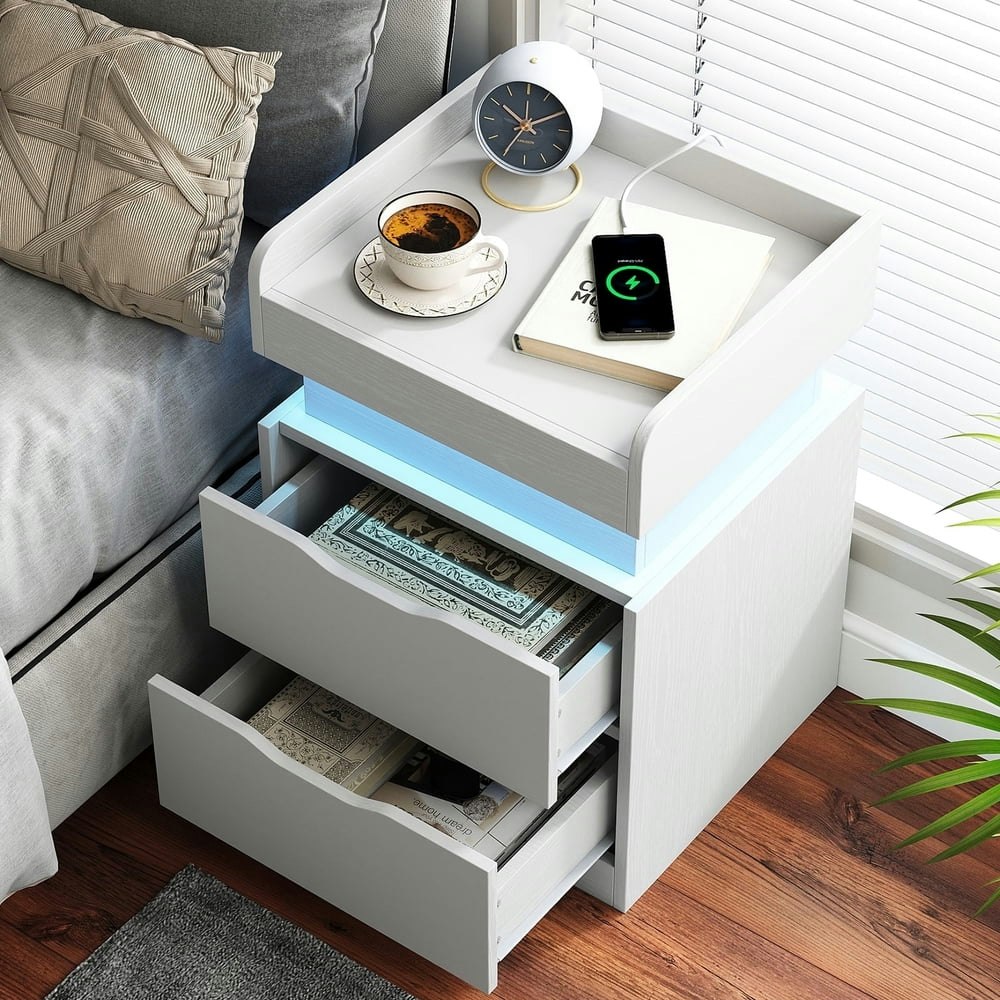 Idealsoul Nightstand with Charging Station and 3 Drawers: $80.99 Idealsoul Nightstand with Charging Station and 3 Drawers: $80.99