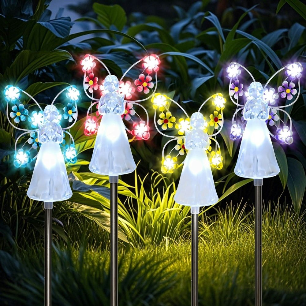 Rirool Solar Angel Stake Lights 4-Pack: $28.99