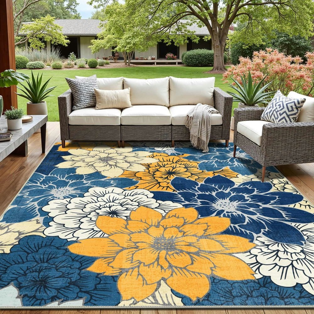 Deorab 8'x10' Outdoor Chenille Patio Rug: $91.99