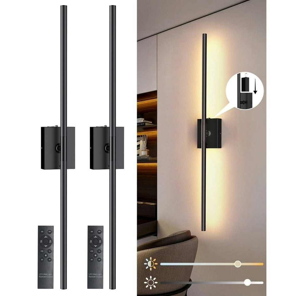 31.5-Inch Battery-Operated LED Wall Sconce 2-Pack: $59.99 31.5-Inch Battery-Operated LED Wall Sconce 2-Pack: $59.99