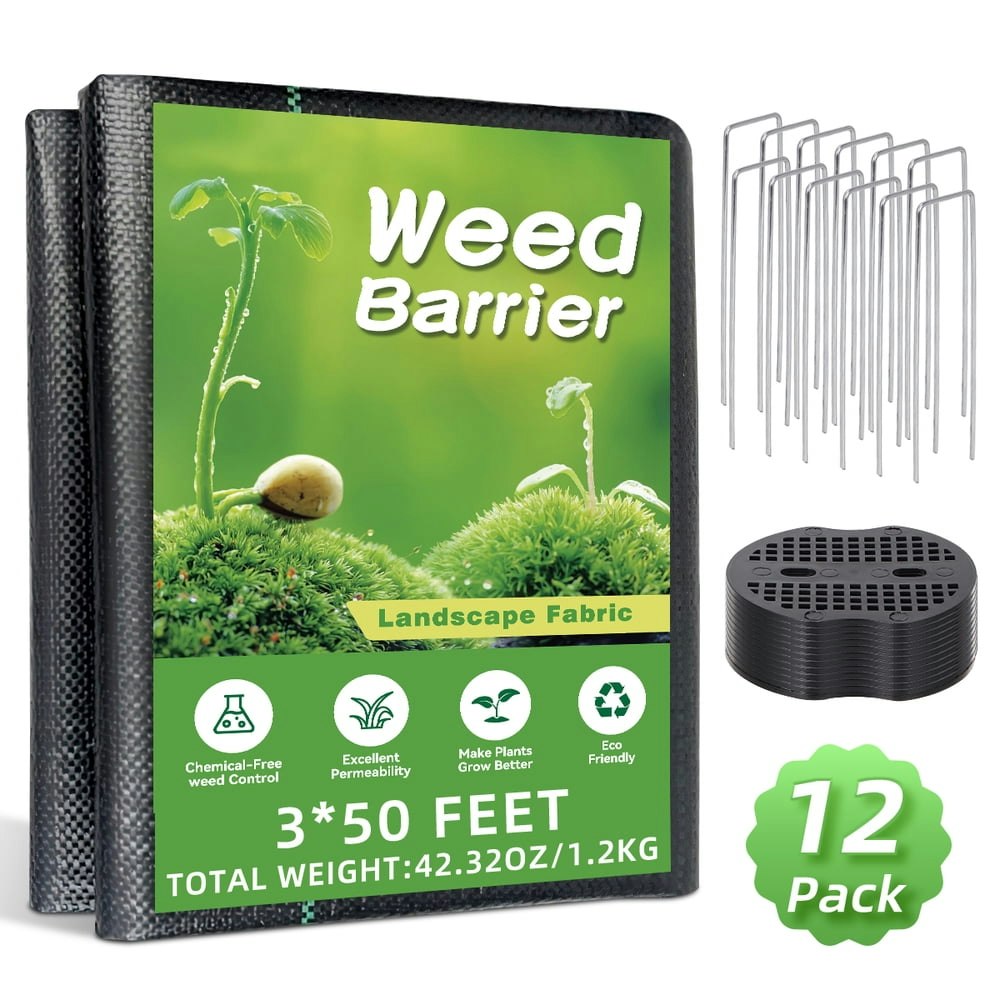 GPED 3x50-Foot Heavy Duty Weed Barrier Landscape Fabric 12-Pack: $18.99 GPED 3x50-Foot Heavy Duty Weed Barrier Landscape Fabric 12-Pack: $18.99