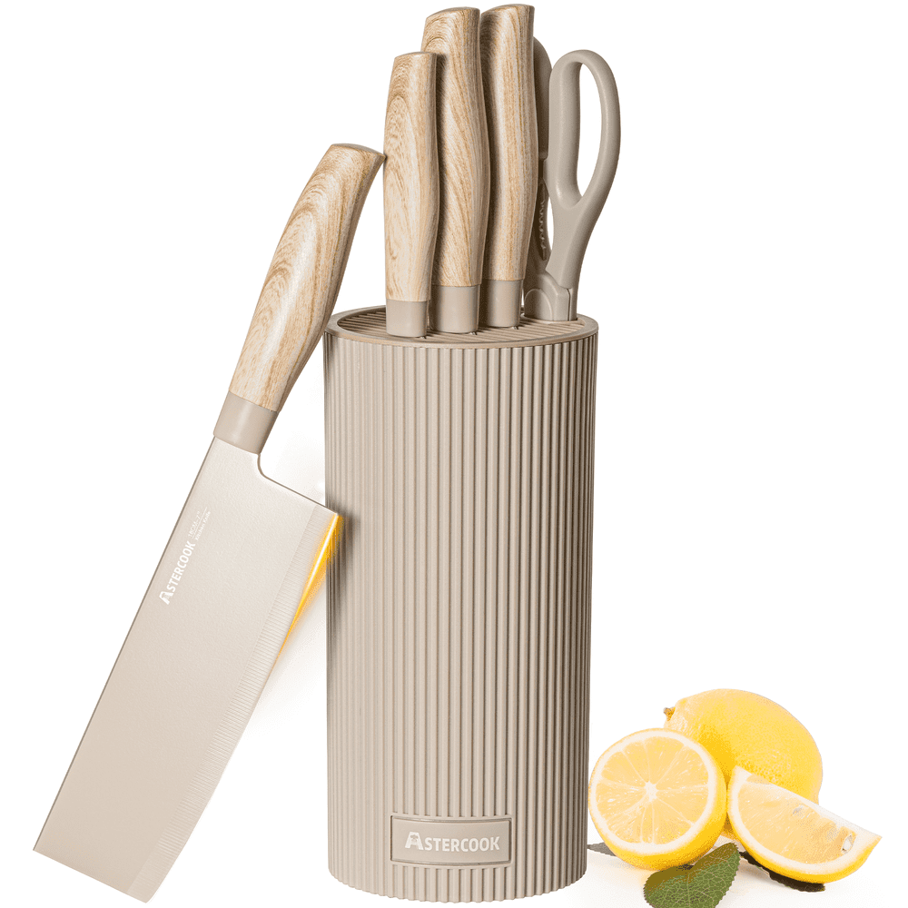 Astercook 6-Piece Knife Set with Block: $22.99 Astercook 6-Piece Knife Set with Block: $22.99