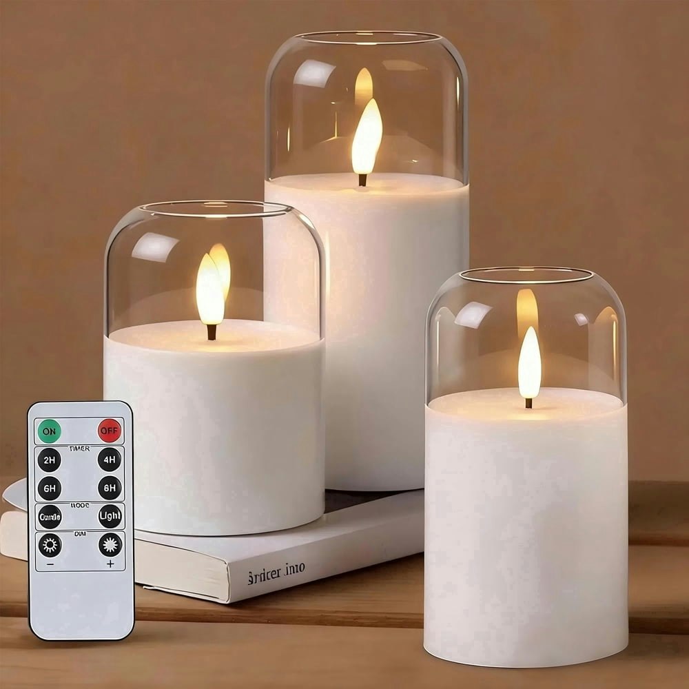 Hidawn 3-Piece Flameless LED Pillar Candle Set: $16.99 Hidawn 3-Piece Flameless LED Pillar Candle Set: $16.99