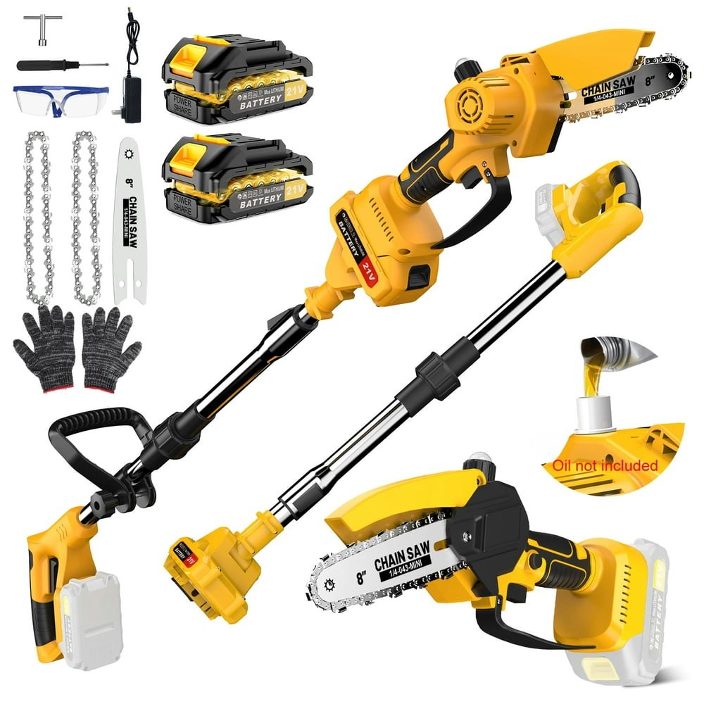 Tanbaby 8-inch Cordless Pole Saw with 2 Batteries: $99.99