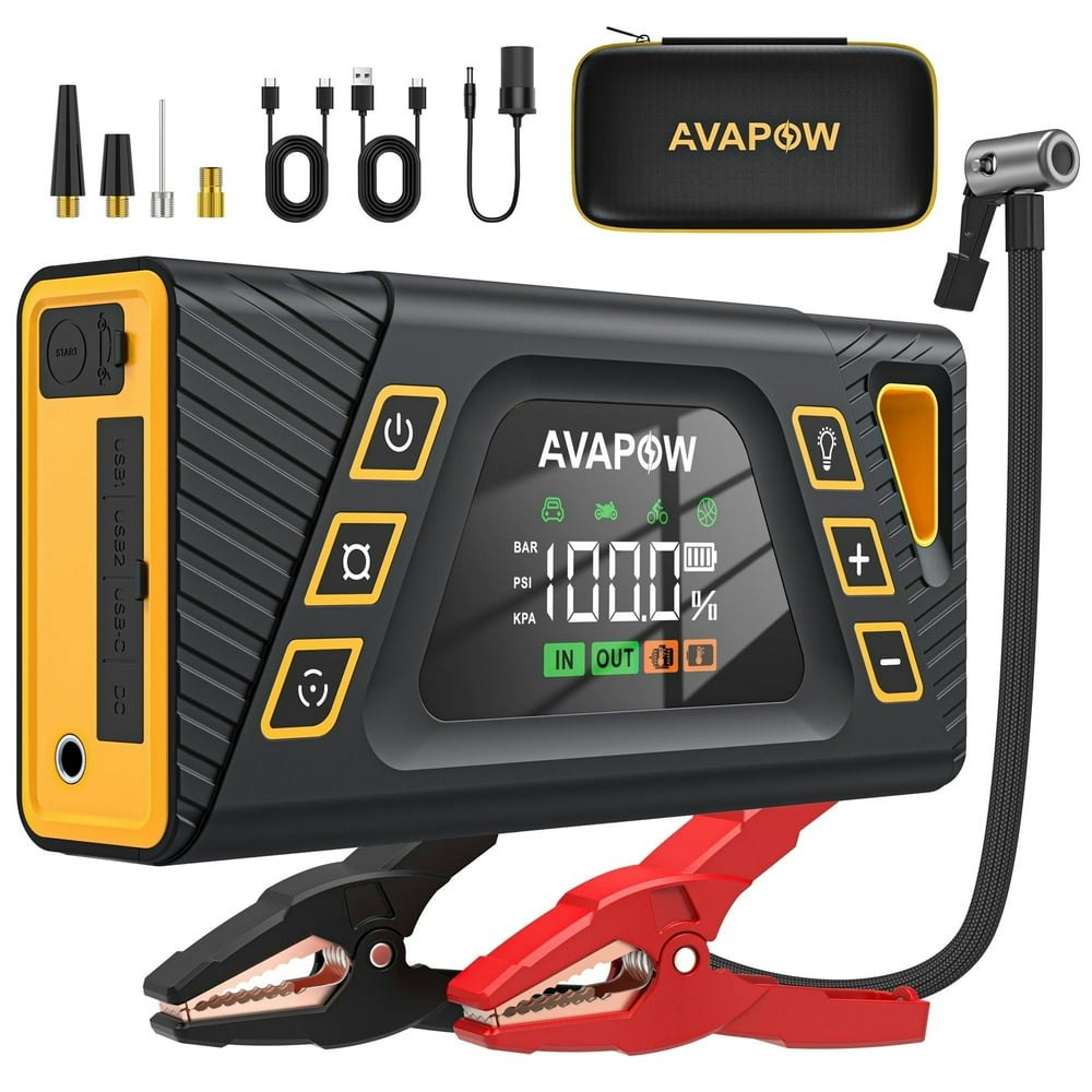 Avapow 6,000A 150-PSI Jump Starter and Air Compressor: $99.99