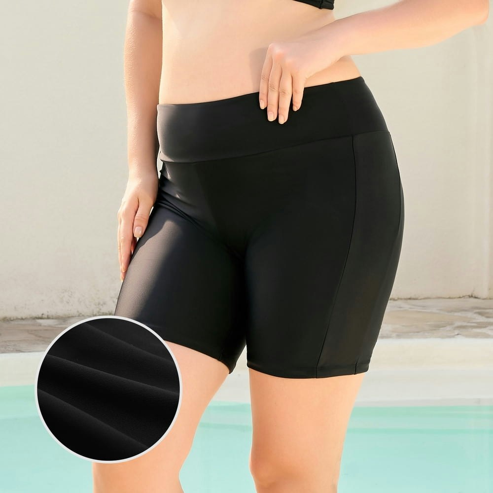 Relleciga Women's High-Waisted Swim Shorts: $10.89