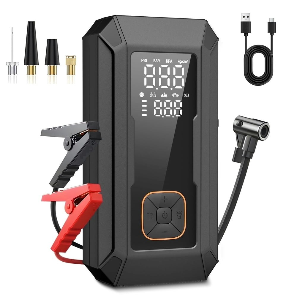 KT1 4,000A 150-PSI Jump Starter and Air Compressor: $51.99