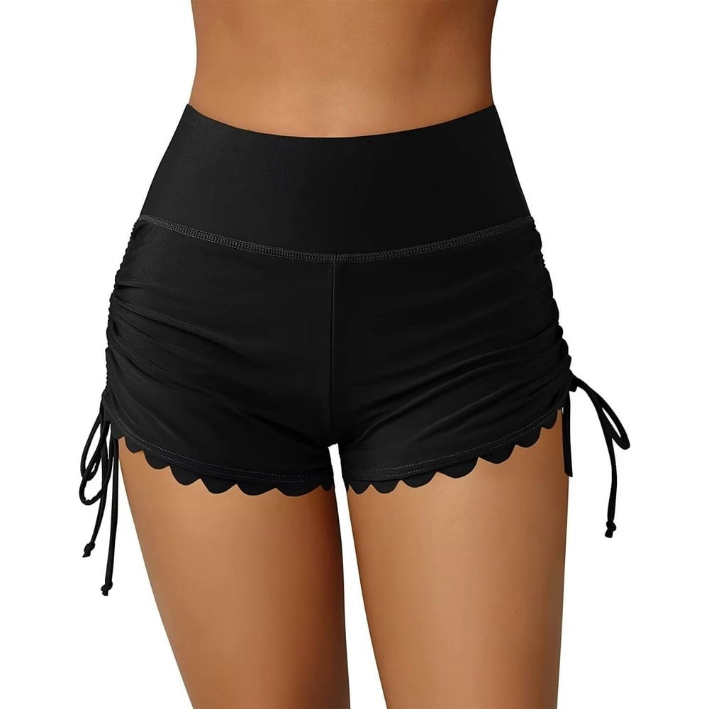 Charmo High-Waisted Scalloped Swim Shorts: $14.79 Charmo High-Waisted Scalloped Swim Shorts: $14.79