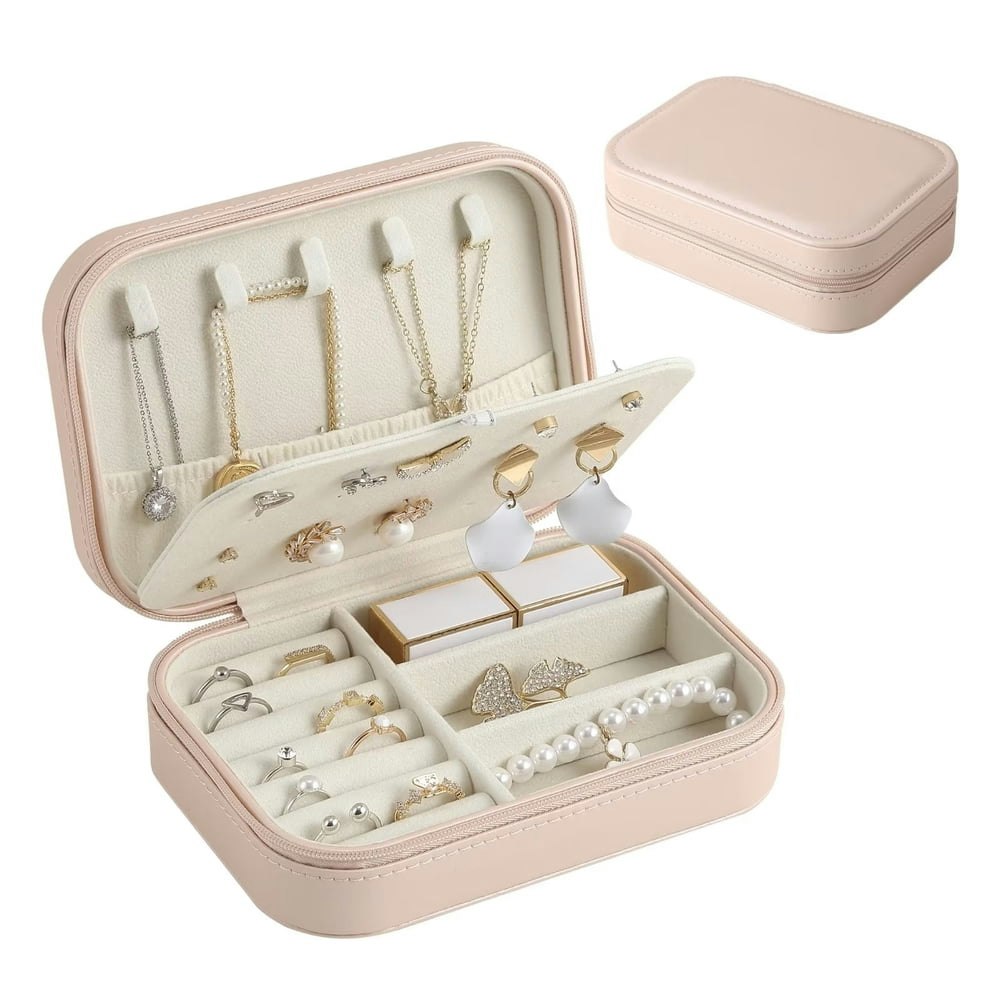 Casegrace Double-Layered Leather Travel Jewelry Organizer Box: $8.99