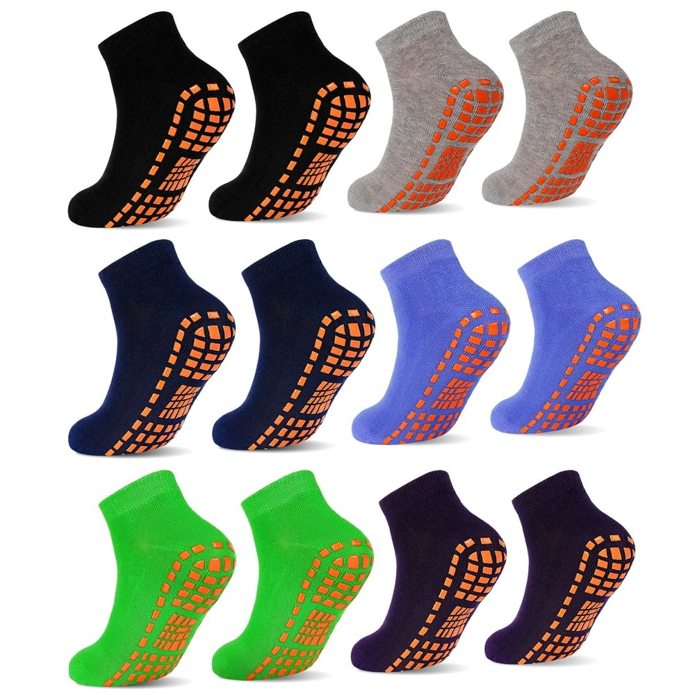 Kids' Cotton Anti-Skid Trampoline Socks 6-Pack: $11.29