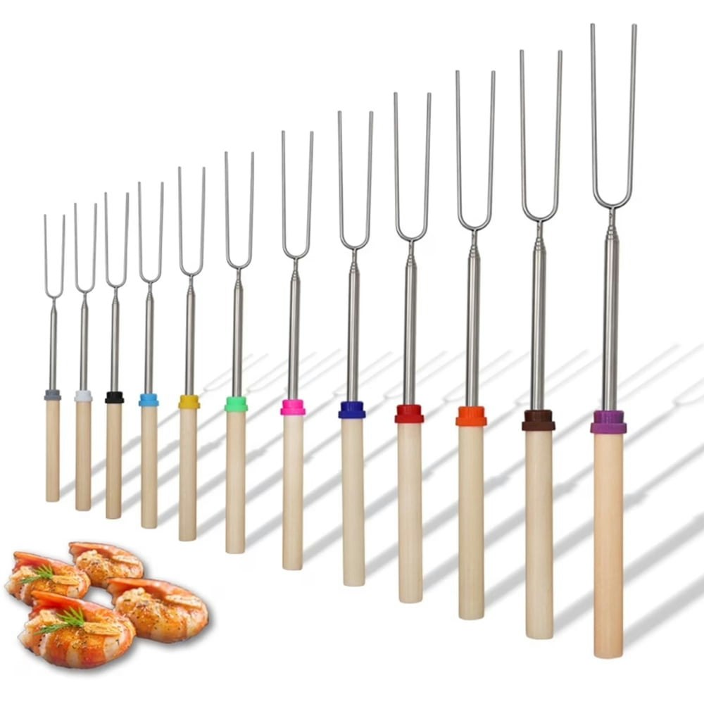 Kibhous 32-inch Bamboo Telescoping Toasting Sticks 12-Pack: $15.29